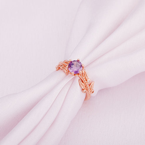 Rose Gold Amethyst Ring